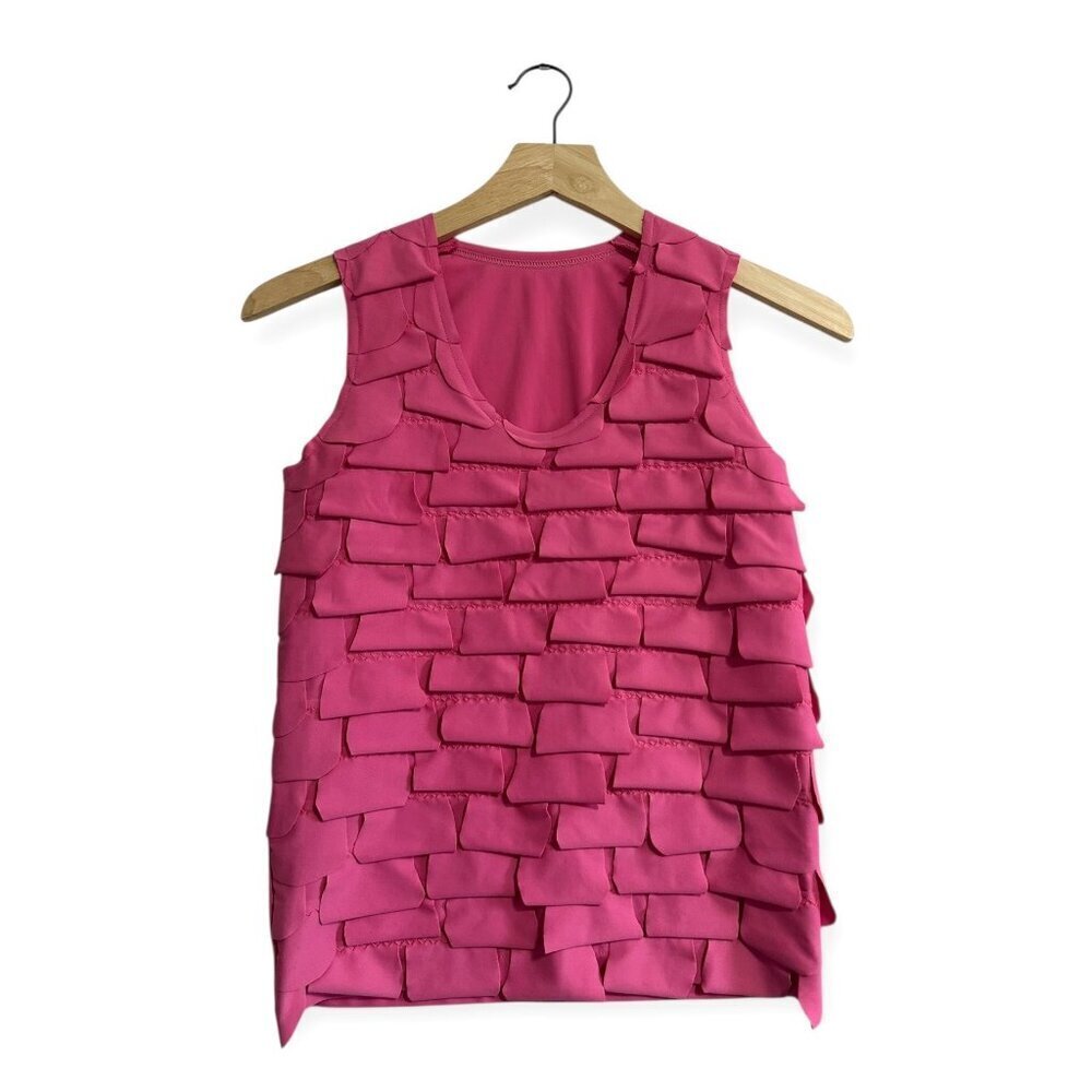Comme Des Garons S/S 2008 Sleeveless Petal Top, Size S, Bright Pink